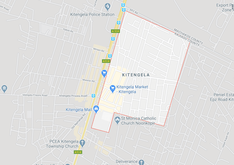 Map of Kitengela Town - Kajiado County