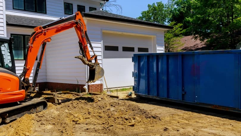 Yard waste management with dumpster