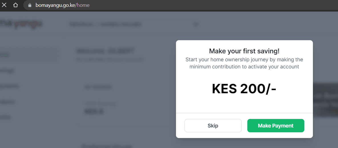 Login into Boma yangu Portal