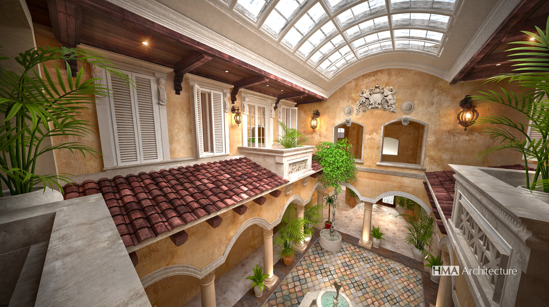 Modern architectural atrium showcasing natural light and open design